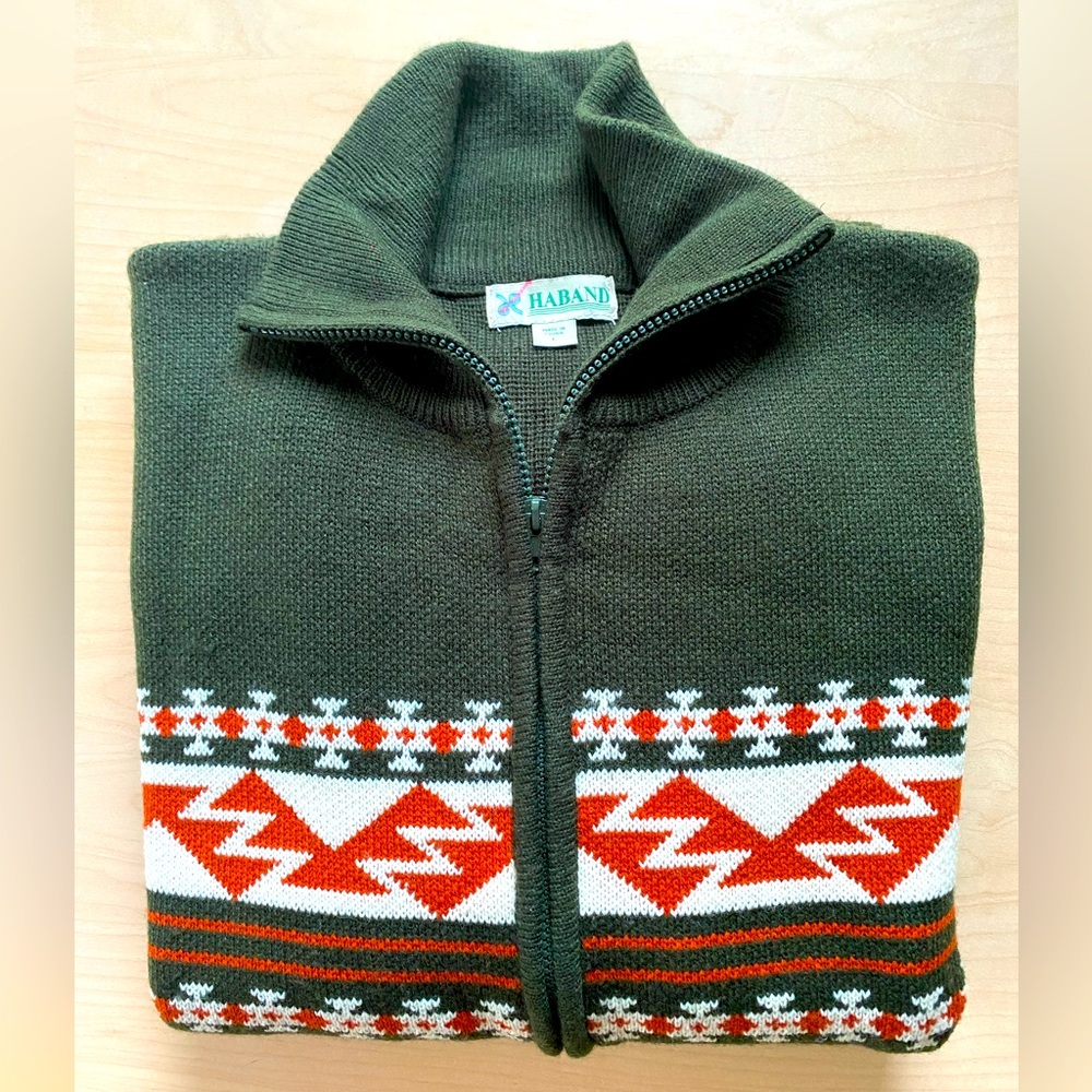 Vintage Haband full zip mock neck sweater
